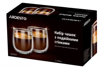Набір чашок ARDESTO з подвійними стінками, 300 мл, 2 шт (AR2630GP) | Фото 1