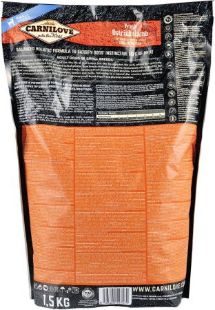 Сухий корм для дорослих собак дрібних порід Carnilove Fresh зі страусом та ягням 1.5 кг (8595602527472) Сухий корм для дорослих собак дрібних порід Carnilove Fresh зі страусом та ягням 1.5 кг (8595602527472) | Фото 3