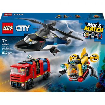 Конструктор LEGO City Ремікс вертольотів, пожежних машин і підводних човнів (60462) | Фото 1
