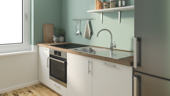 Купить смеситель для мойки Змішувач для кухні Grohe QuickFix Start Classic, довж.виливу - 223мм, поворотний, 1важіль, хром | Фото 2