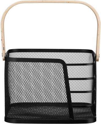 Кошик з ручкою Ardesto Midori 24х23.5х16.1см, метал, дерево, чорний (AR0923B) Кошик з ручкою Ardesto Midori 24х23.5х16.1см, метал, дерево, чорний (AR0923B) | Фото 2