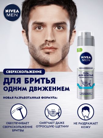 Гель для гоління NIVEA Men одним рухом 200мл (4006000051796) Гель для гоління NIVEA Men одним рухом 200мл (4006000051796) | Фото 4