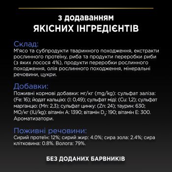Вологий корм для кішок, що живуть у приміщенні Purina Pro Plan Adult Indoor Nutrisavour з лососем 85 (8445290172990) | Фото 3