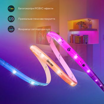 Стрічка світлодіодна розумна Govee H619С RGBIC Basiз Wi-Fi + Bluetooth Protective Coating 10м (H619C3D1) Стрічка світлодіодна розумна Govee H619С RGBIC Basiз Wi-Fi + Bluetooth Protective Coating 10м (H619C3D1) | Фото 6