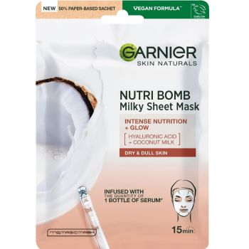 Маска тканинна Garnier Skin Naturals Живлення з кокосовим молоком 28г (3600542319768) Маска тканинна Garnier Skin Naturals Живлення з кокосовим молоком 28г (3600542319768) | Фото 1