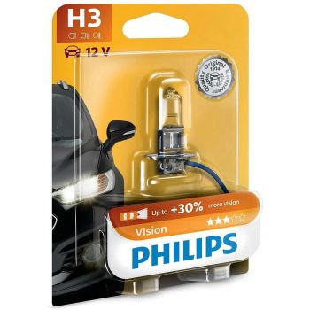 Лампа Philips галогенова 12V H3 55W Pk22S Vision +30% (PS_12336_PR_B1) | Фото 1