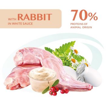 Вологий корм Optimeal для дорослих котів з кроликом у білому соусі 85г | Фото 9