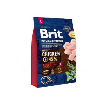 Сухий корм для дорослих собак великих порід Brit Premium Adult L зі смаком курки 8 кг (8595602526451) | Фото 1