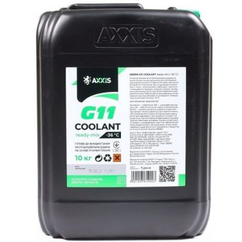 Антифриз Axxis Green G11 Coolant Ready-Mix -36°C Зелений 10л (48021295619) | Фото 1