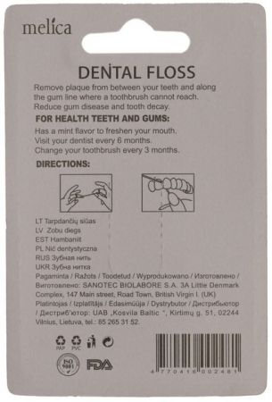 Зубна нитка Melica з воском та м'ятою Wax&Mint, 50 м (4770416002481) Зубна нитка Melica з воском та м'ятою Wax&Mint, 50 м (4770416002481) | Фото 2