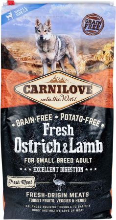 Сухий корм для дорослих собак дрібних порід Carnilove Fresh зі страусом та ягням 6 кг(8595602527496) Сухий корм для дорослих собак дрібних порід Carnilove Fresh зі страусом та ягням 6 кг(8595602527496) | Фото 3