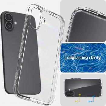 Чохол Spigen для APPLE iPhone 16 Plus, Ultra Hybrid, Crystal Clear (ACS08069) Чохол Spigen для APPLE iPhone 16 Plus, Ultra Hybrid, Crystal Clear (ACS08069) | Фото 4