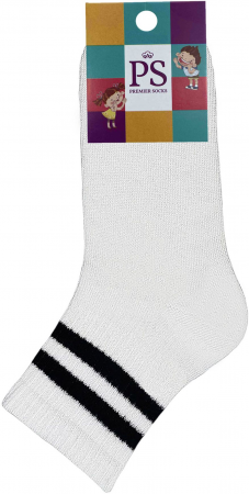 Шкарпетки дитячі Premier Socks 22-24 1 пара білі з чорними смужками (4820163320083) | Фото 2