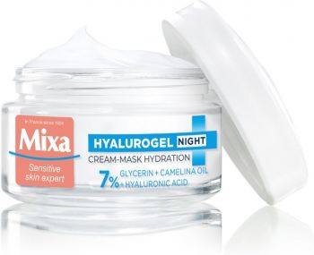 Крем-маска для зневодненої шкіри обличчя MIXA Hydrating Hyalurogel Night 50мл | Фото 2