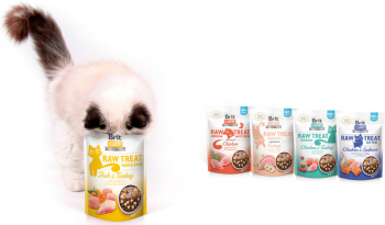 Ласощі для кішок Brit Care Raw Treat Hair&Skin з рибою та індичкою 40г Ласощі для кішок Brit Care Raw Treat Hair&Skin з рибою та індичкою 40г | Фото 2