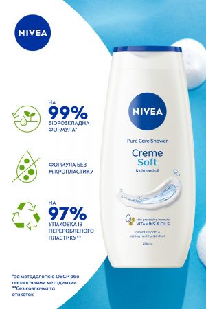 Гель-догляд для душу NIVEA Creme Soft з мигдалевою олією 250 мл (4005808124015) Гель-догляд для душу NIVEA Creme Soft з мигдалевою олією 250 мл (4005808124015) | Фото 6