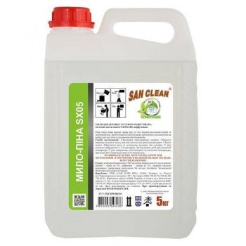 Рідке мило-піна San Clean Green house SX05 на основі масла кокоса 5 л (4820003543436) | Фото 1