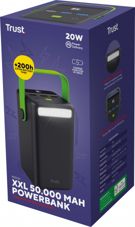 Портативний акумулятор Trust Redoh XXL 50000mAh 3хUSB-A/USB-C 20W, Black (25196_TRUST) | Фото 2