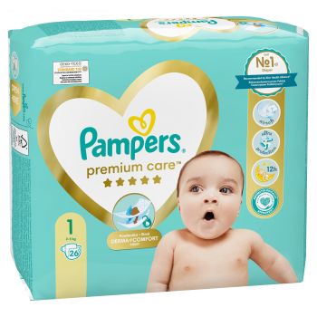 PAMPERS Дитячі підгузки Premium Care Newborn 26 шт (8001841104614) | Фото 3