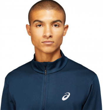 Лонгслів чоловіча Asics Core ls 1/2 zip winter top 2011C347-400 S синя (4550330596705) | Фото 3