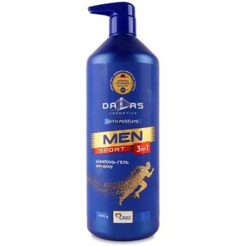 Чоловічий шампунь-гель для душу DALAS 3в1 sport 1000 г (4262396142092) Чоловічий шампунь-гель для душу DALAS 3в1 sport 1000 г (4262396142092) | Фото 1