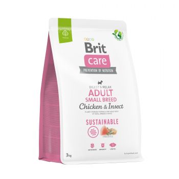 Корм для собак малих порід Brit Care Dog Sustainable Adult Small Breed з куркою та комахами 3кг | Фото 1