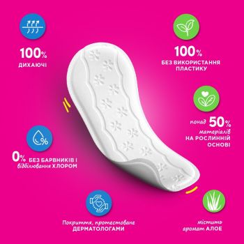 Щоденні гігієнічні прокладки Carefree Cotton Aloe feel normal 20 шт (3574661486123) | Фото 6