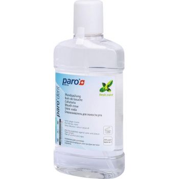 Купить зубную пасту и ополаскиватель Ополіскувач для порожнини рота Paro DENT з амінофторидом 0.25% F 500 мл (7610458026762) | Фото 1