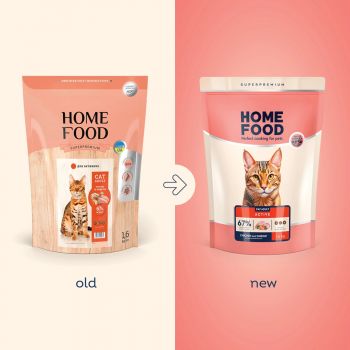 Корм для активних дорослих котів HOME FOOD For active Курочка та креветка 1,6 кг (4820235020071) | Фото 5