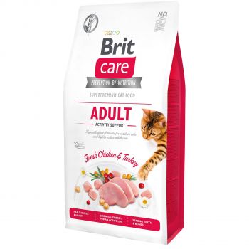 Сухий корм Brit Care  Cat GF Adult Activity Suppor з куркою та індичкоюt, 7кг (8595602540815) | Фото 1