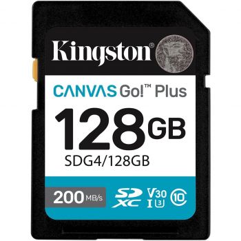 Карта пам'яті Kingston SD 128GB C10 UHS-I U3 V30 R200MB/s (SDG4/128GB) | Фото 1