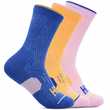 Шкарпетки HOKA ( 1122931 ) CREW RUN SOCK 3-PACK 2024 Pink Twilight / Sherbet / Dazzling Blue 38-42 м | Фото 1