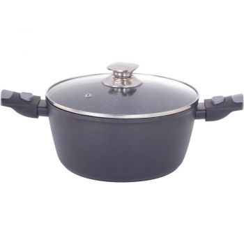 Купить кастрюлю Каструля ARDESTO Gemini Bari, 3.9л, скляна кришка, алюміній, чорний (AR1939AC) | Фото 1