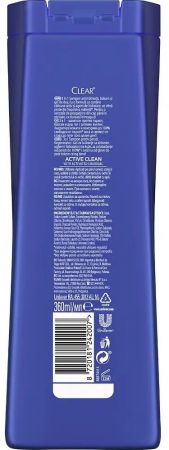 Шампунь 3в1 Clear Men Очищення з активованим вугіллям 360мл (8720181241970) Шампунь 3в1 Clear Men Очищення з активованим вугіллям 360мл (8720181241970) | Фото 2