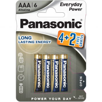 Батарейки PANASONIC Everyday Power AAA BLI 6 Alkaline (LR03REE/6B2F) | Фото 1