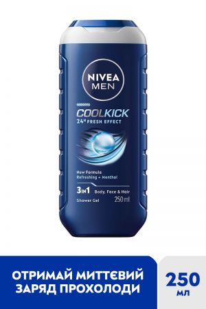 Гель для душу Nivea Men Екстремальна свіжість з ментолом 250мл (4005808196739) | Фото 3