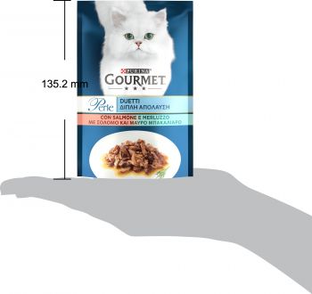 Gourmet Perle Duo з лососем та Сайдою міні філе в підливці 85 г (8445291188228) | Фото 3