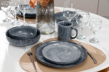 Тарілка супова ARDESTO Loreto, 1150мл, 20см, сірий (AR1020LG) | Фото 4