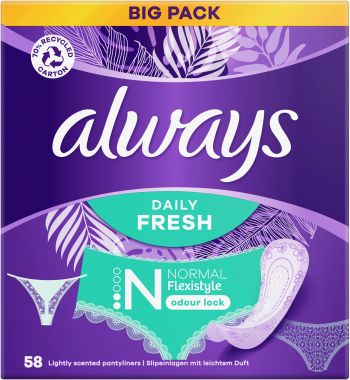 Купить средство женской гигиены Прокладки гігієнічні щоденні Always Daily Fresh Normal Flexistyle 58шт (8700216461757) | Фото 3