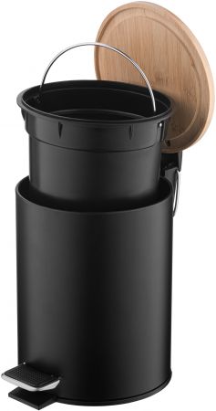 Відро для сміття ARDESTO Minimalism з педаллю, 3л, метал, пластик, бамбук, чорний (ARHB3601BB) Купить аксессуар для ванной и туалета Відро для сміття ARDESTO Minimalism з педаллю, 3л, метал, пластик, бамбук, чорний (ARHB3601BB) | Фото 4