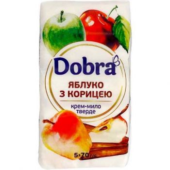 Крем-мило туалетне Dobra Яблуко з корицею 70г х 5шт (4820195509203) | Фото 1