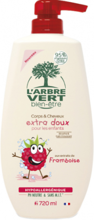 Купить гель и скраб для тела Крем-гель для душу L'Arbre Vert дитячий з екстрактом малини 720мл (3450601032271) | Фото 1