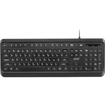 Клавіатура 2E KS120 White Backlight USB Black (2E-KS120UB) | Фото 1