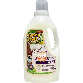 Гель для прання Funny Owl Sensitive для дитячого одягу 1.62 л (5903855500969) Купить стиральное средство Гель для прання Funny Owl Sensitive для дитячого одягу 1.62 л (5903855500969) | Фото 1