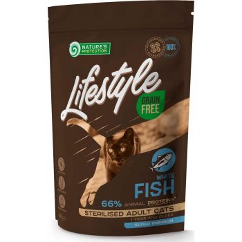Сухий беззерновий корм для котів Nature's Protection Lifestyle Sterilised із білою рибою 400 г | Фото 2