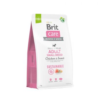 Корм для собак малих порід Brit Care Dog Sustainable Adult Small Breed з куркою та комахами 7кг (8595602558650) | Фото 1