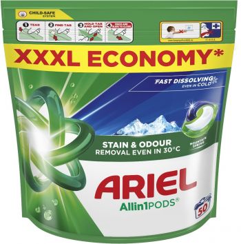Капсули для прання Ariel Pods All-in-1 Гірське джерело 50 шт чистота та свіжість | Фото 2