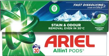 Капсули для прання Ariel Pods All-in-1 Гірське джерело 30 шт чистота та свіжість | Фото 2