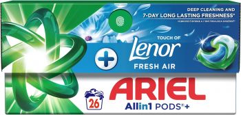 Капсули для прання Ariel Pods+ All-in-1 Touch of Lenor 26 шт свіжість Lenor (8700216766043) | Фото 2