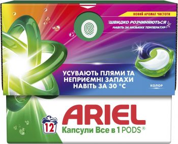 Капсули для прання Ariel Clean&Fresh Color All-in-1 Pods 12 шт (8700216766197) | Фото 2